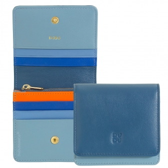 Итальянский цветной кожаный кошелек DuDu серии Flores 