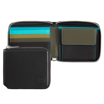 Цветной мужской кожаный кошелек на молнии DuDu серии Faro