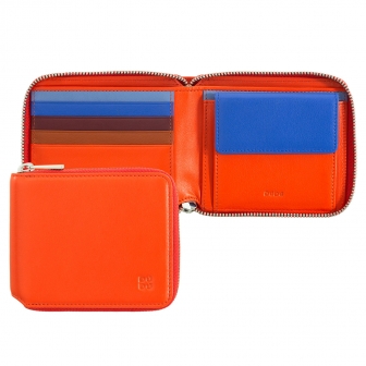 Цветной кожаный кошелек на молнии DuDu серии Faro