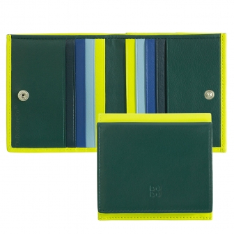 Цветной кожаный кошелек DuDu серии Flavio зеленый пэчворк