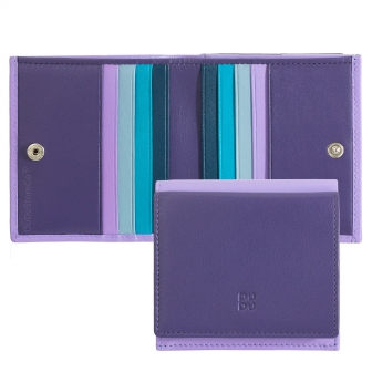 Цветной кожаный кошелек фиолетовый DuDuBags