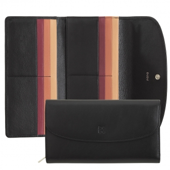 Большой кожаный кошелек портмоне итальянский цветной DuDu серии Antibes