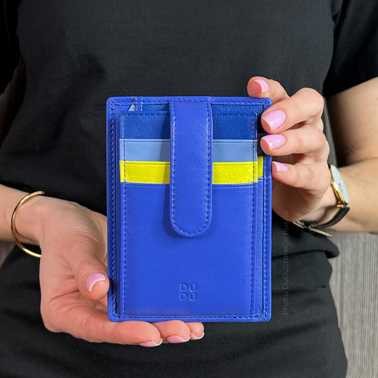Итальянский цветной кожаный кардхолдер DuDu серии Timor