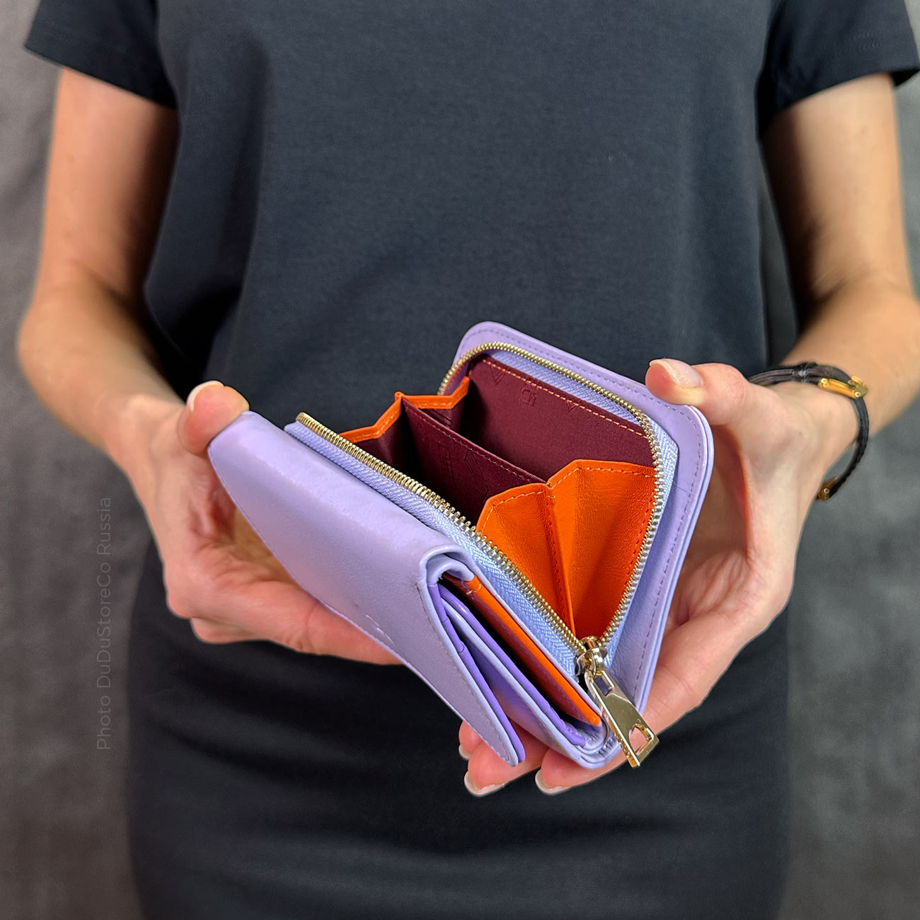 Итальянский цветной кожаный кошелек DuDu серии Pemba