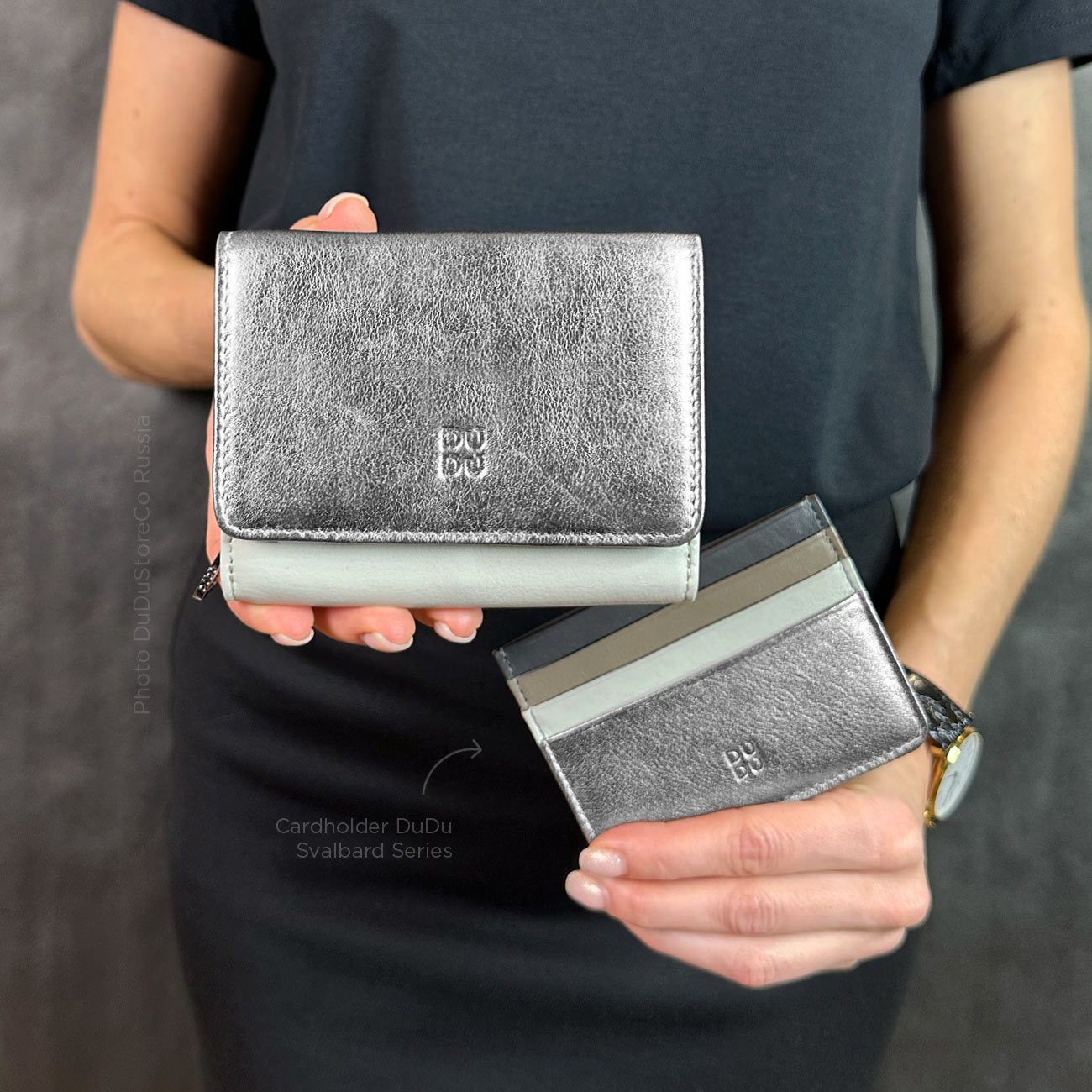 Итальянский цветной кожаный кошелек DuDu серии Pemba