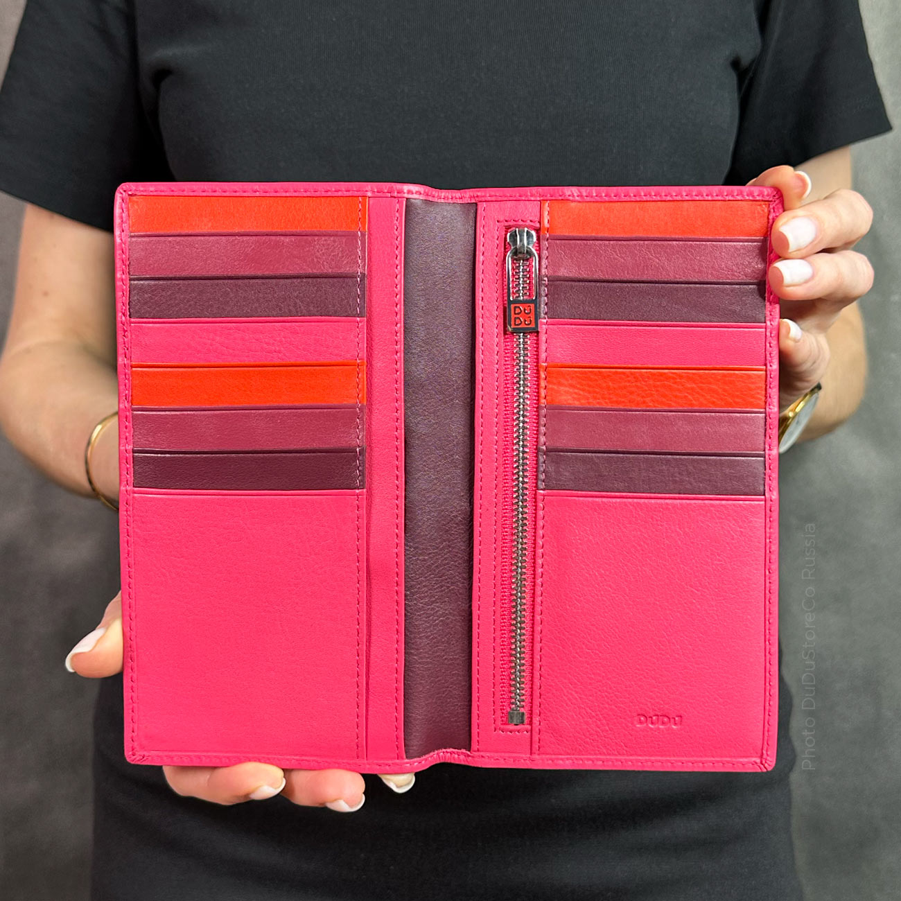 Вертикальное кожаное портмоне кошелек DuDu серии Vulcano