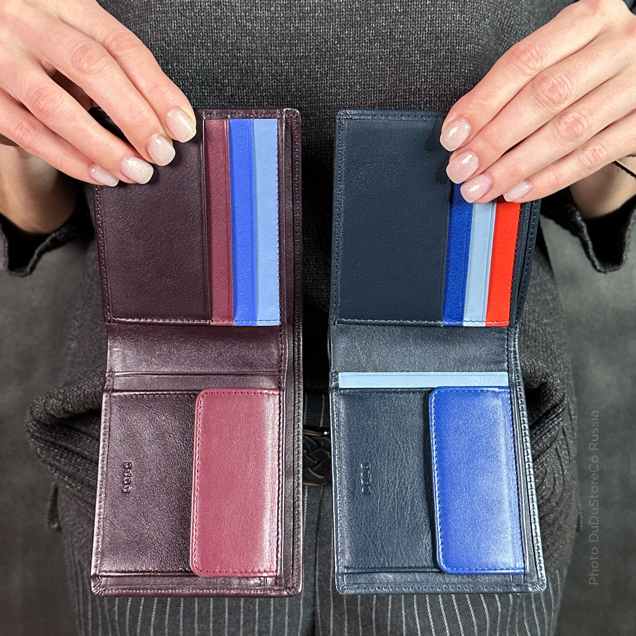 Итальянский мужской кожаный цветной кошелёк DuDu серии Azzorre
