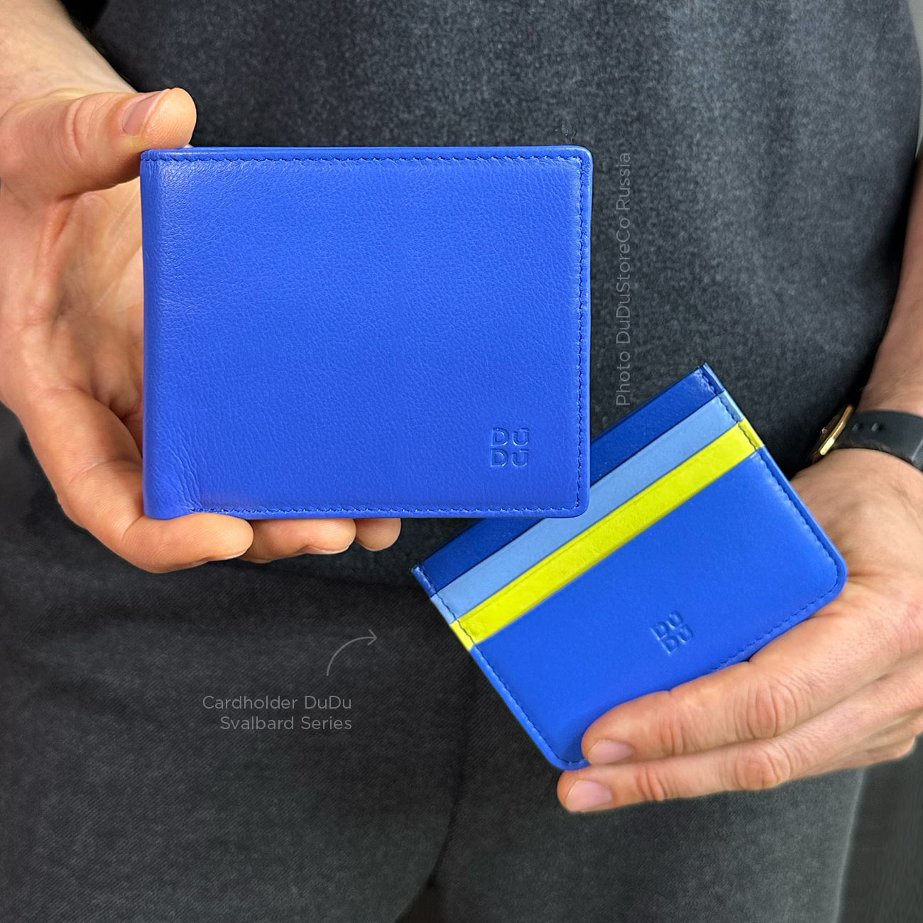 Итальянский мужской кожаный цветной кошелёк DuDu серии Azzorre