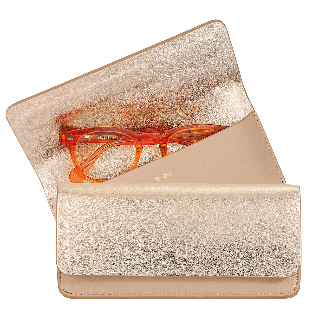 Итальянский кожаный футляр для очков DuDu серии Calais