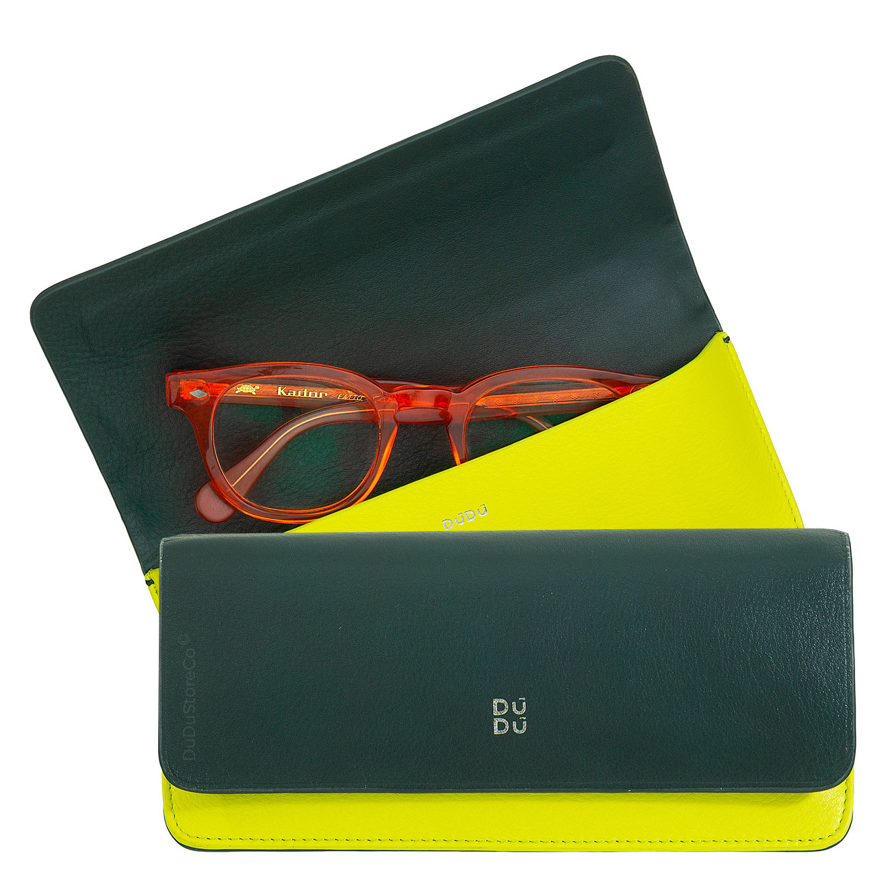 Итальянский кожаный футляр для очков DuDu серии Calais