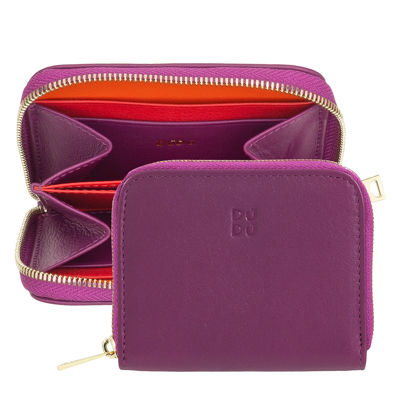 Итальянский кожаный кошелек для пластиковых карт на молнии DuDu серии Hokkaido