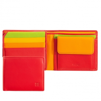 Красный цветной кожаный кошелек DuDu серии Tullio
